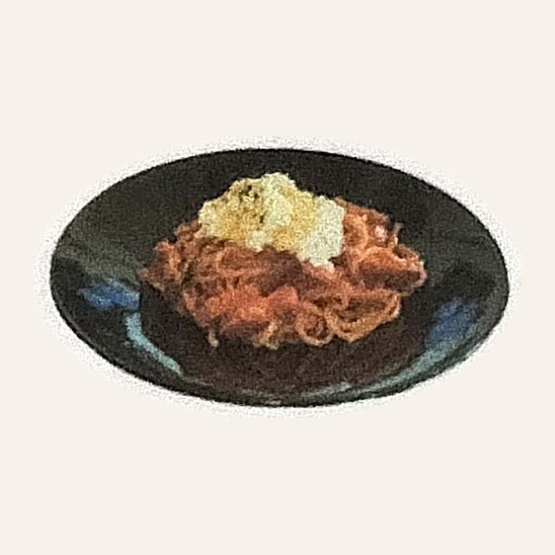 生モッツァレラと自家製ベーコンのトマトソース